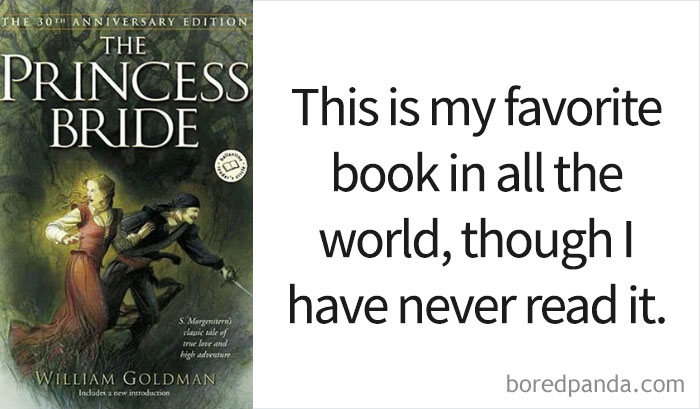 The Princess Bride book cover and an opening line 