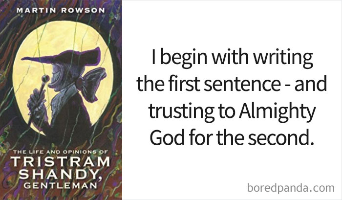 The Life And Opinions Of Tristram Shandy, Gentleman book cover and an opening line 