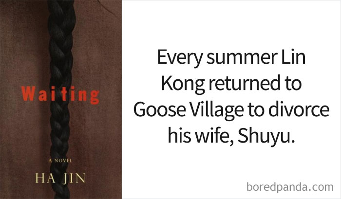 Waiting book cover and an opening line 