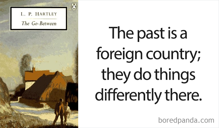 The Go-Between book cover and an opening line 