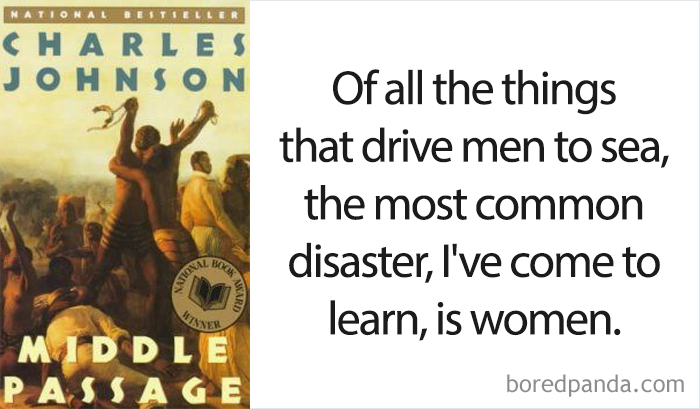 Middle Passage book cover and an opening line 