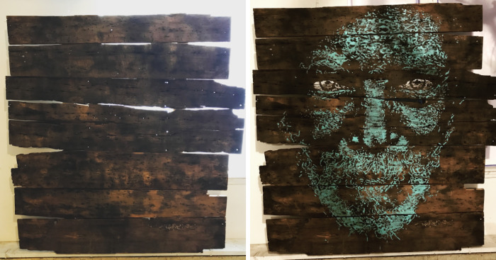 I Created A Portrait On 100-Year-Old Barn Wood