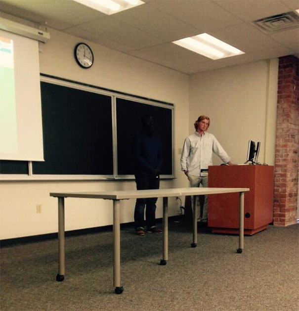 Kids giving a presentation in class