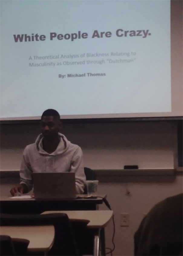Funny presentation about white people are crazy