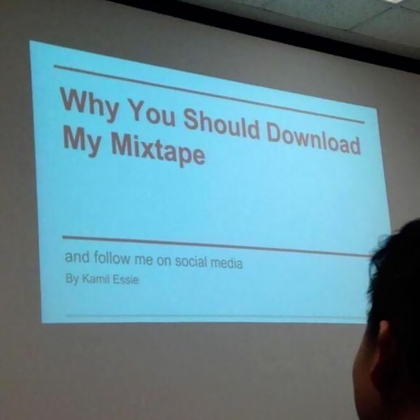Funny presentation about why you should download my mixtape