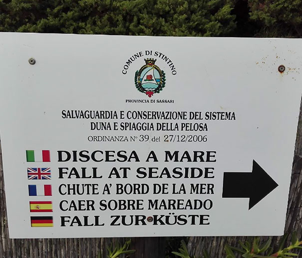 Wrong translated seaside sign 