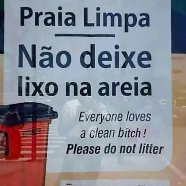 Translation Fail Turns \"Clean Beach\" Into Hilarious Public Warning Gone Wrong