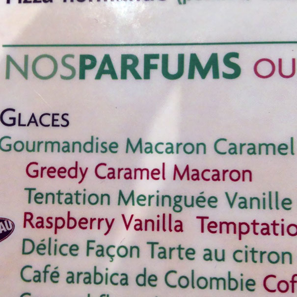 Wring translated perfumes names 