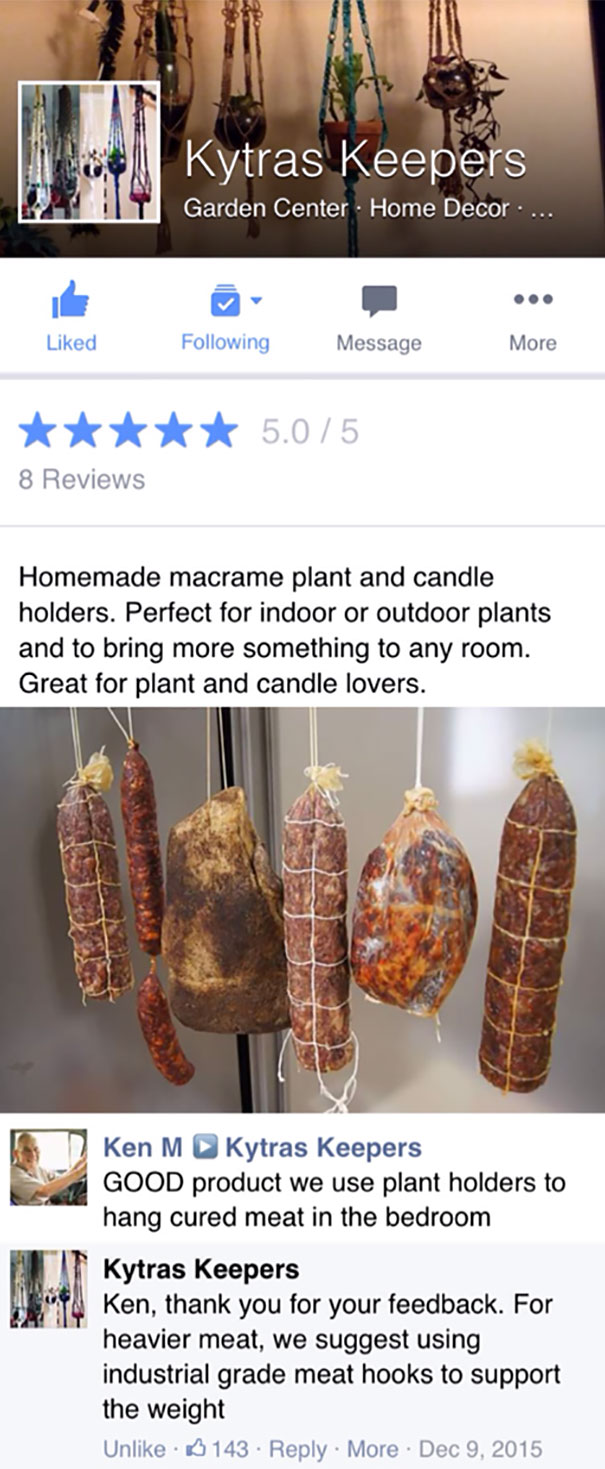 a review for plant holder, holding a meat 