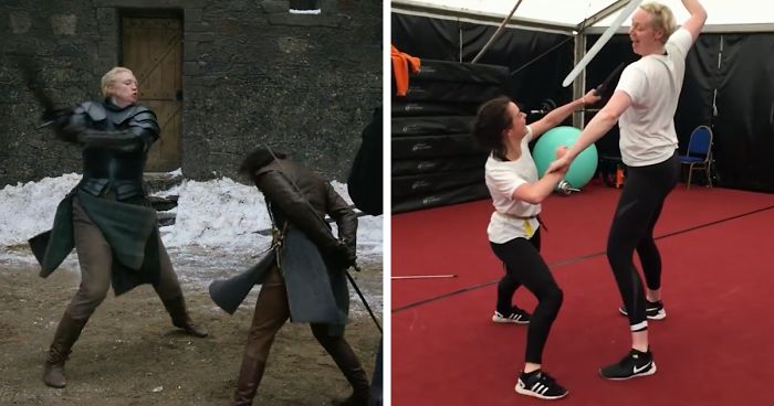 Arya (5’1″) Vs Brienne (6’3″): Behind-The-Scenes Video Reveals How Badass They Are In Real-Life