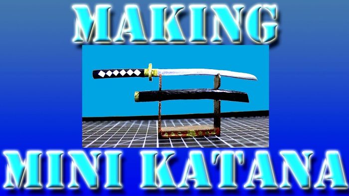 I Made A Miniature Katana And Stand Using Popsicle Sticks…