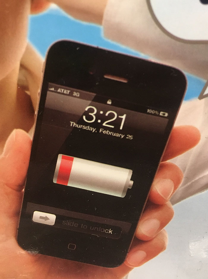 Portable Phone Charger Ad. Phone Is Dying But Yet It's On 100%
