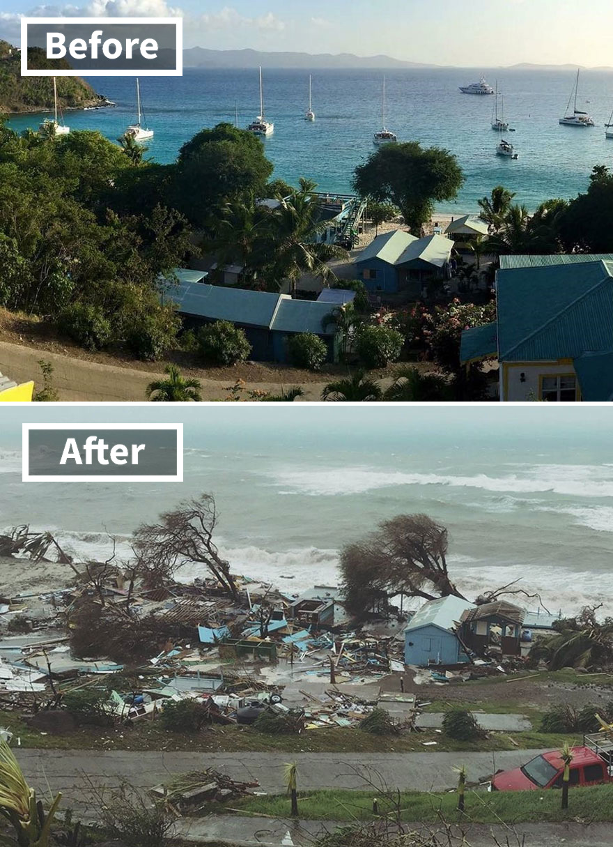 Popular Ivan's Stress Free Bar On Jost Van Dyke In The British Virgin Islands (Before And After Irma Damage)
