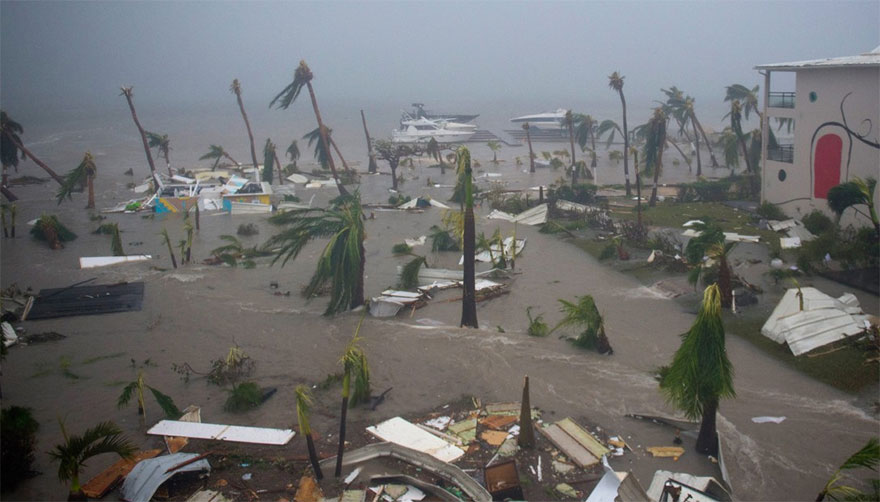 Irma Flood In Beach In Marigot