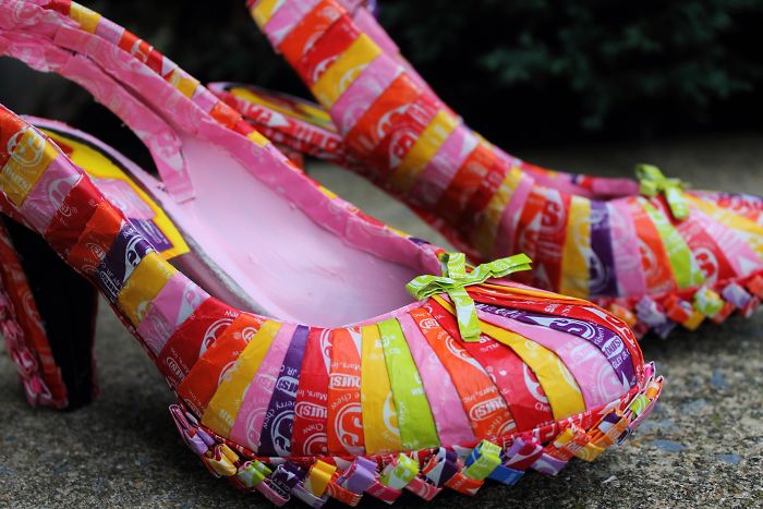 I Made A Purse And Heels To Match The Dress Made Of 10k Starburst Wrappers I Made A Purse And Heels To Match The Dress Made Of 10k Starburst Wrappers