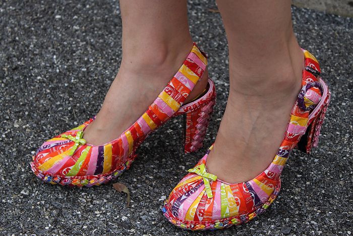 I Made A Purse And Heels To Match The Dress Made Of 10k Starburst Wrappers I Made A Purse And Heels To Match The Dress Made Of 10k Starburst Wrappers