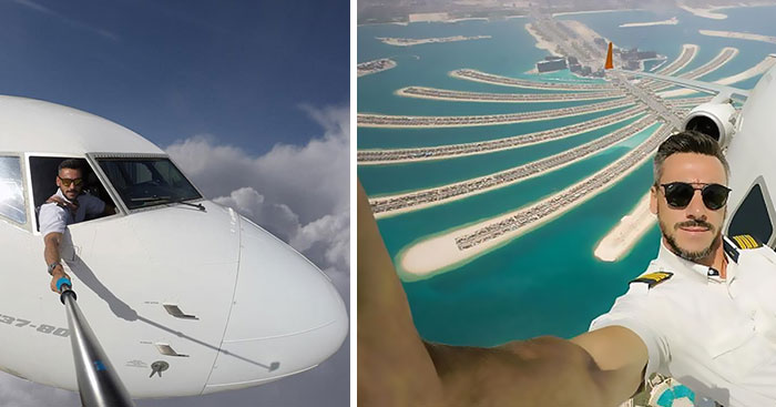 Se vuelven virales los peligrosos selfies en pleno vuelo de este piloto, pero resultan no ser tan arriesgados
