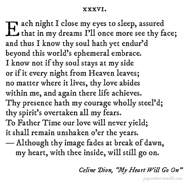 Pop Songs Sonnets