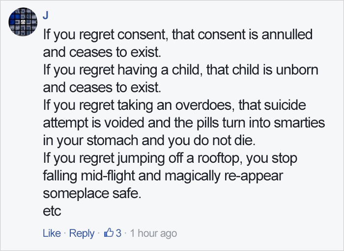 Girl Thinks If You Regret Having Sex It Means You've Been Raped, Gets A Perfect Lesson On Consent Girl Thinks If You Regret Having Sex It Means You've Been Raped, Gets A Perfect Lesson On Consent