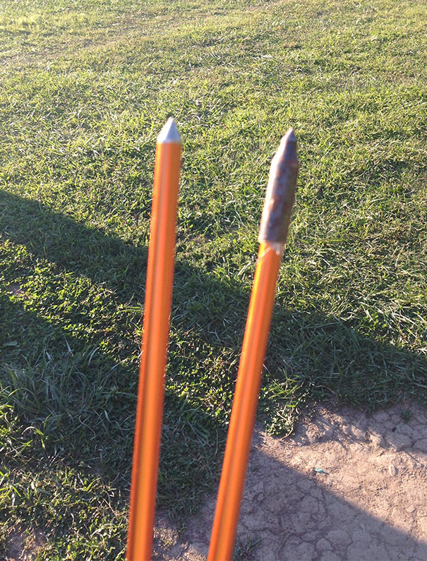 Shot An Arrow Into A Public Archery Target And Accidentally Re-Tipped My Arrow With Another Arrowhead That Was Stuck Inside