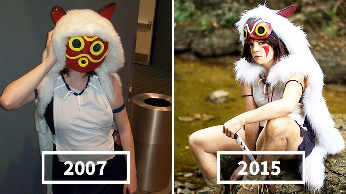 10+ Cosplayers muestran cómo han mejorado con los años y las diferencias son claras