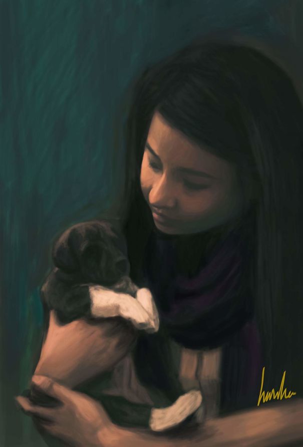 My Husband, Who Was My Boyfriend Then, Made This Beautiful Painting On Our Anniversary..he Still Keeps Surprising Me Even Though We Have Been Together For Quite Sometime Now ..