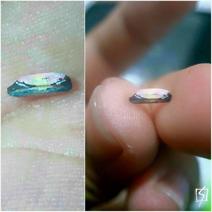 I Paint With Gouache On Rice Grains And Tiny Pieces Of Paper!