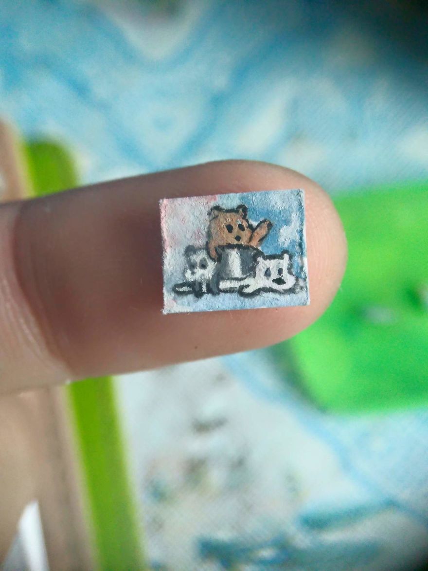 I Paint With Gouache On Rice Grains And Tiny Pieces Of Paper! I Paint With Gouache On Rice Grains And Tiny Pieces Of Paper!