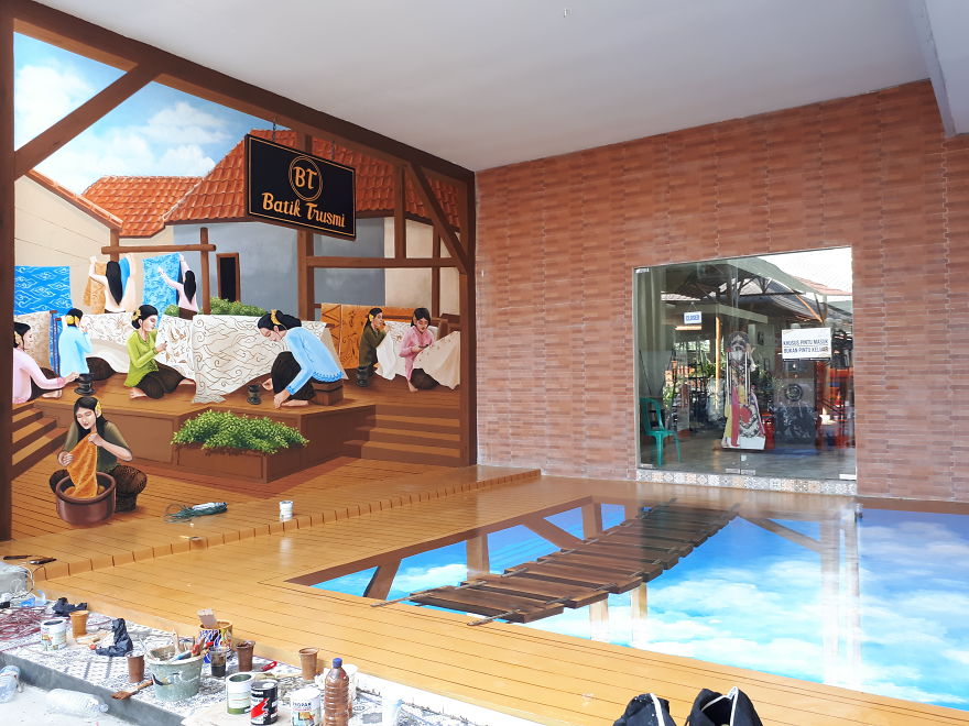 I Create A 3d Trick Art Of Bridge Above Clouds With The Concept Of Heaven