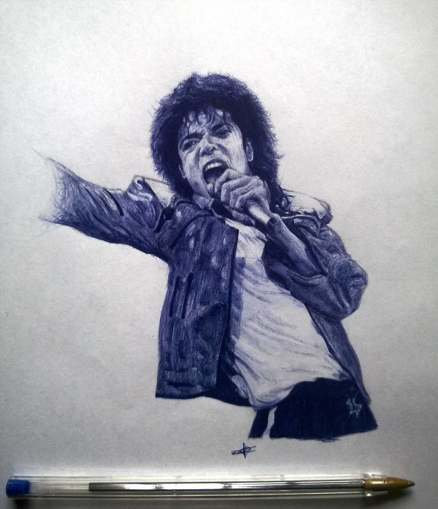 Nigerian Artist Creates Hyper Realistic Pop Culture Drawings With Ballpoint Pen