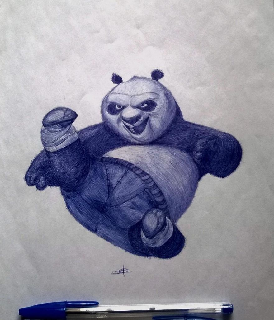 Nigerian Artist Creates Hyper Realistic Pop Culture Drawings With Ballpoint Pen