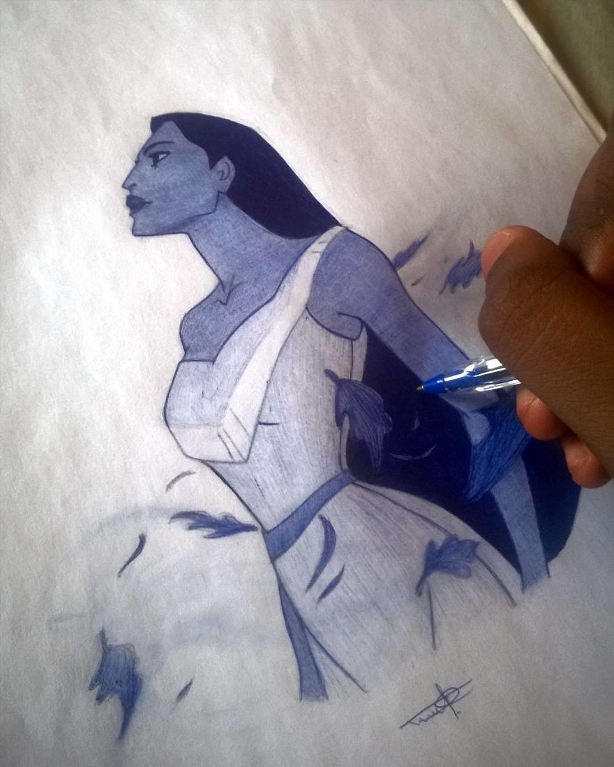Nigerian Artist Creates Hyper Realistic Pop Culture Drawings With Ballpoint Pen
