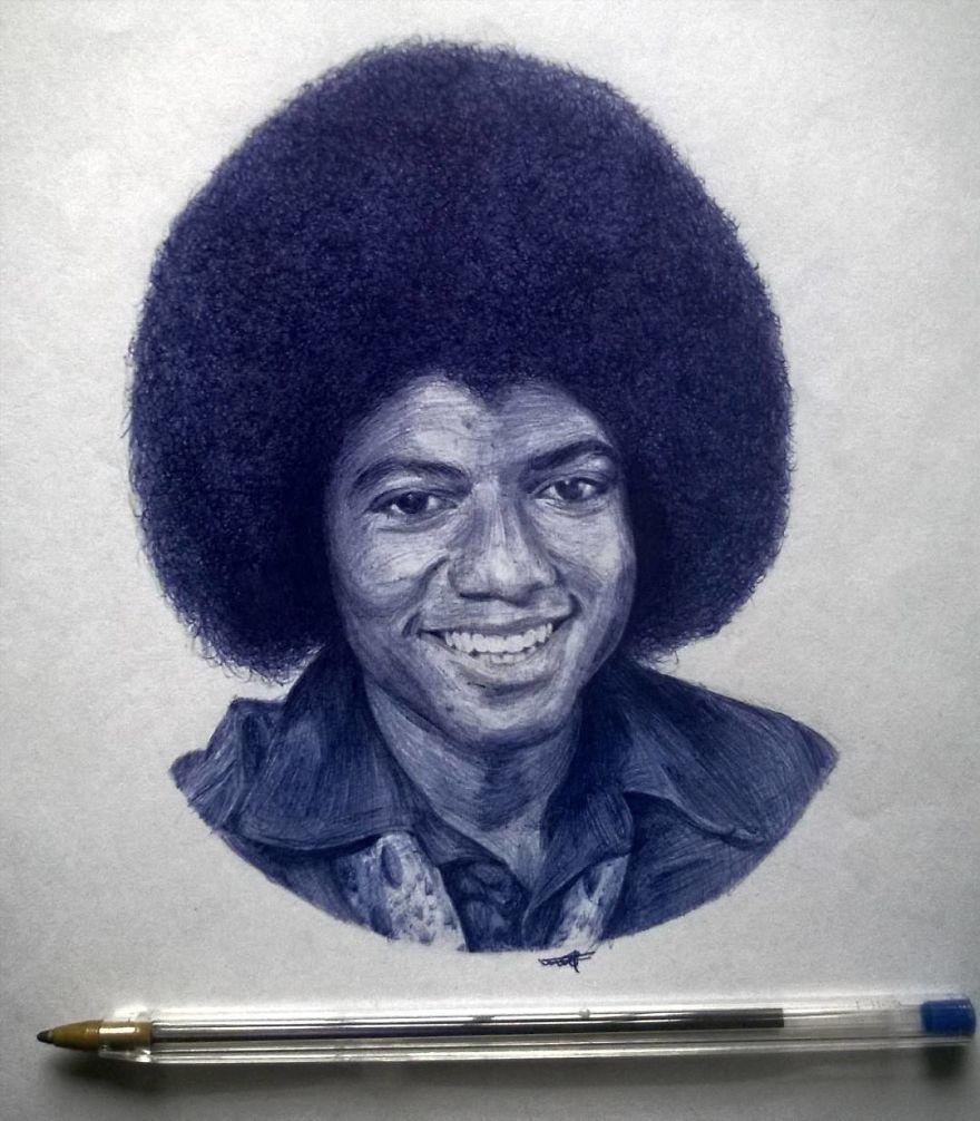 Nigerian Artist Creates Hyper Realistic Pop Culture Drawings With Ballpoint Pen