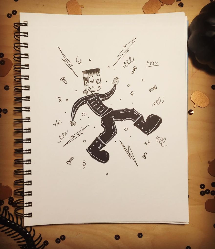 14 + Pics Artist Illustrates His Awsome Drawings On An Art Book !