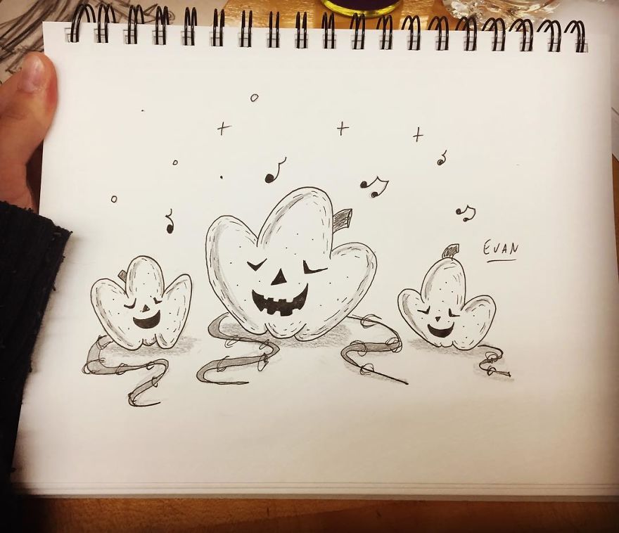 14 + Pics Artist Illustrates His Awsome Drawings On An Art Book !