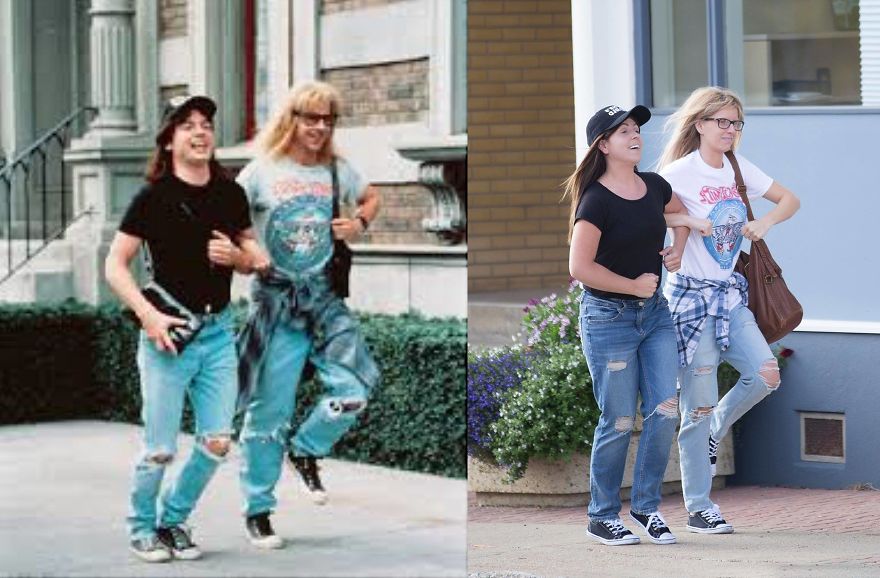 Sisters Dress Up As Wayne & Garth For Halloween In Honor Of Wayne's World's 25th Anniversary Sisters Dress Up As Wayne & Garth For Halloween In Honor Of Wayne's World's 25th Anniversary