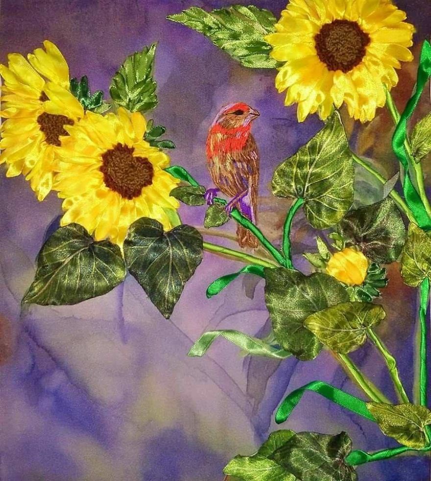 Ribbon Embroidery Artworks By Me And My Mother