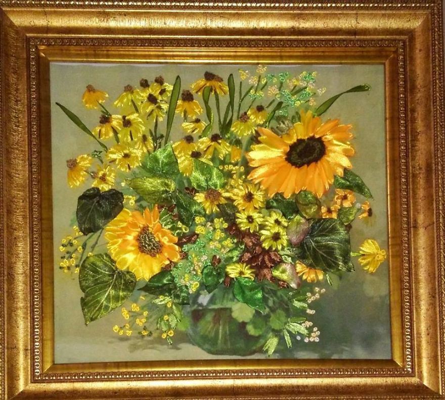 Ribbon Embroidery Artworks By Me And My Mother