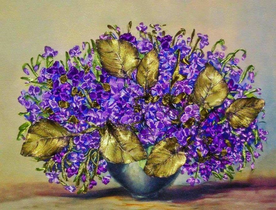 Ribbon Embroidery Artworks By Me And My Mother