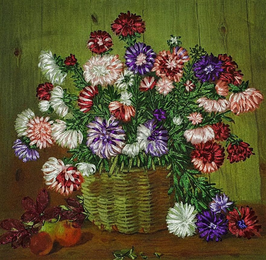 Ribbon Embroidery Artworks By Me And My Mother