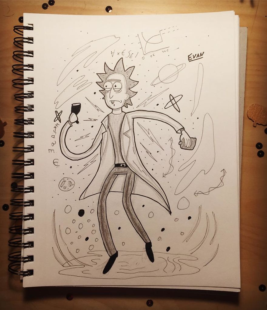 14 + Pics Artist Illustrates His Awsome Drawings On An Art Book !