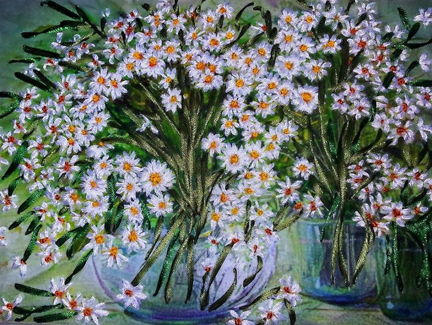 Ribbon Embroidery Artworks By Me And My Mother