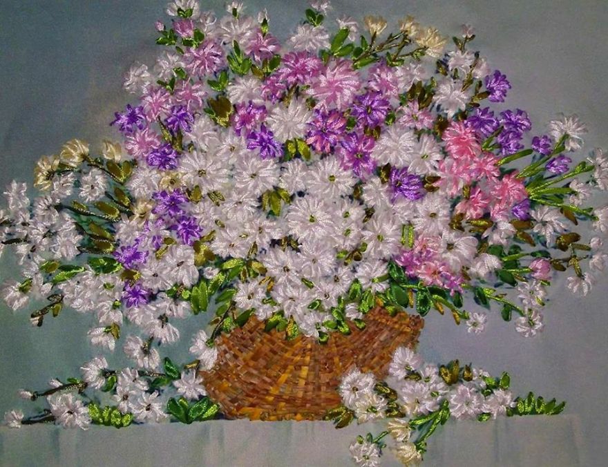 Ribbon Embroidery Artworks By Me And My Mother