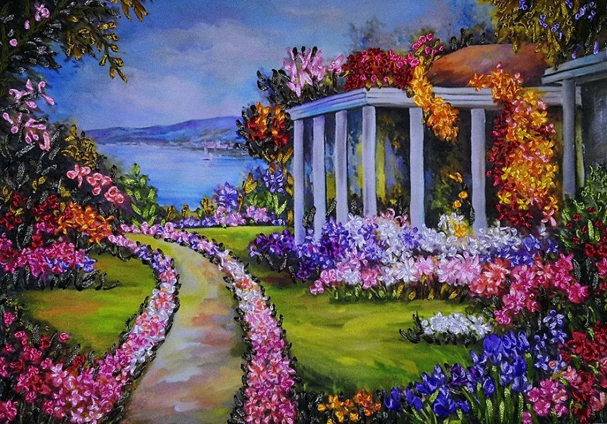 Ribbon Embroidery Artworks By Me And My Mother