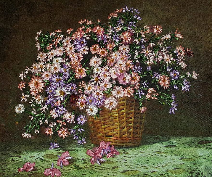 Ribbon Embroidery Artworks By Me And My Mother