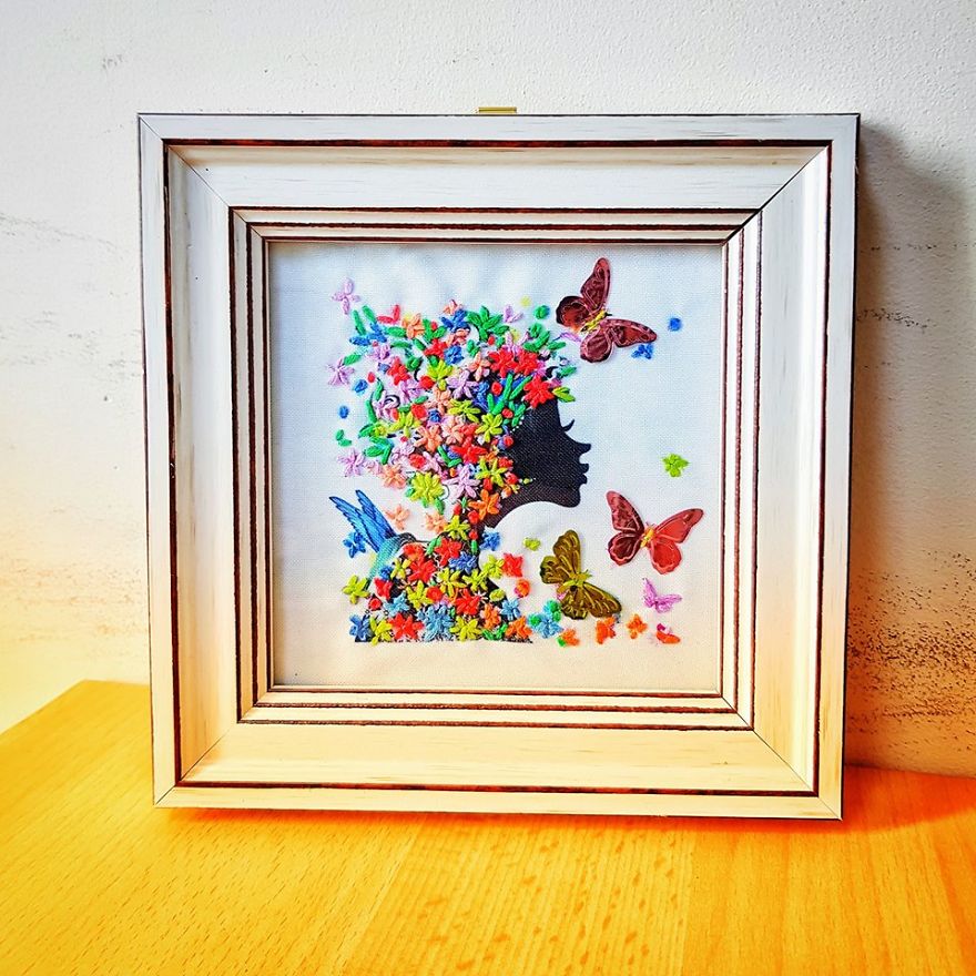 Ribbon Embroidery Artworks By Me And My Mother