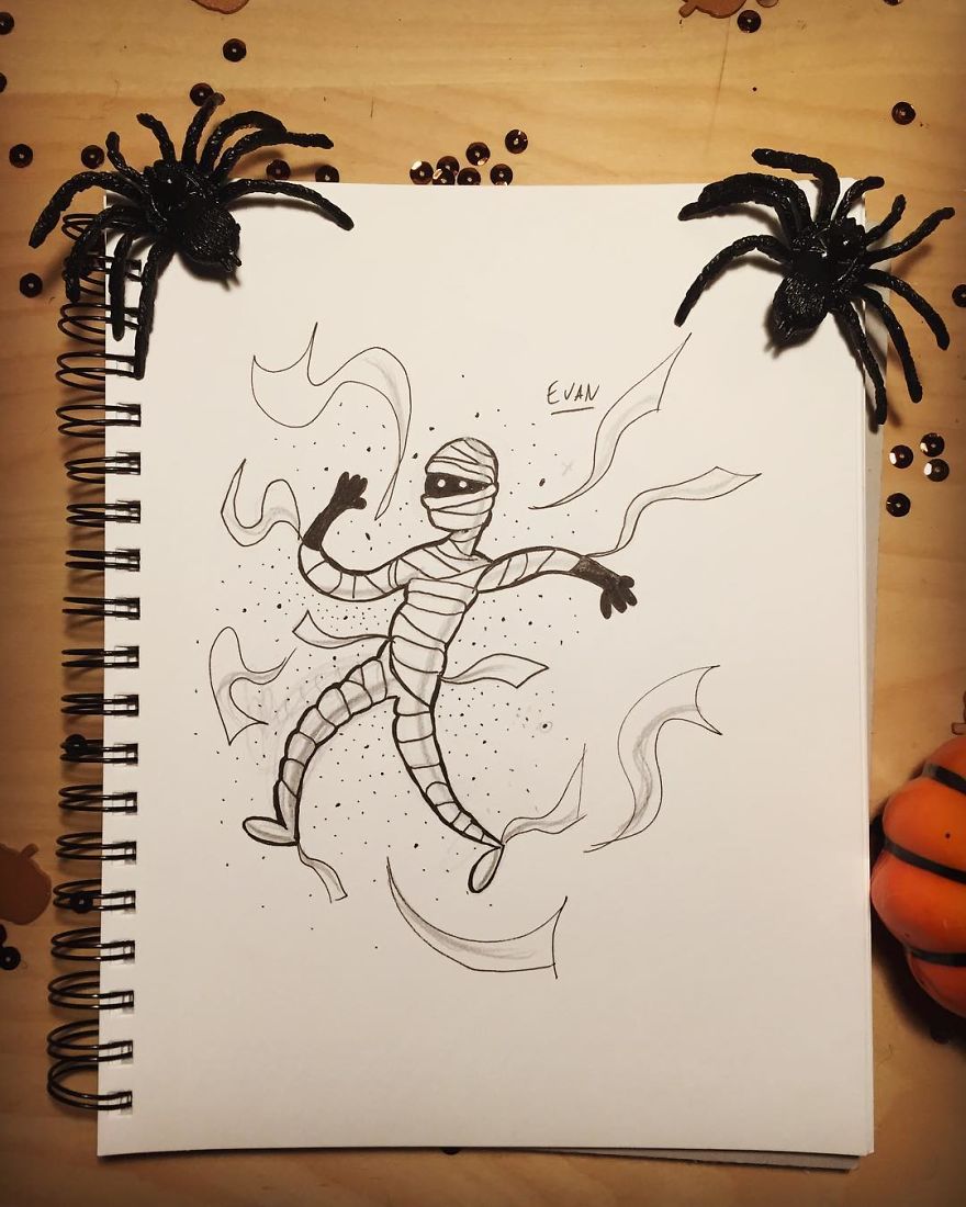 14 + Pics Artist Illustrates His Awsome Drawings On An Art Book !