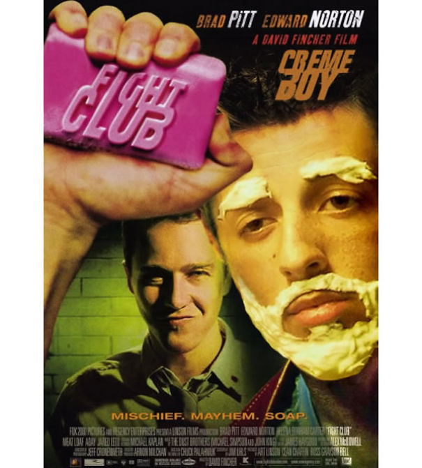 Guy Photoshops His Shaving Creme Character 'Creme Boy' In Movie Posters