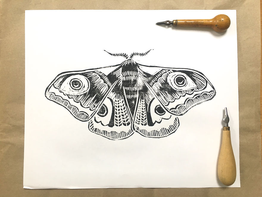 I Make Unique Botanical Inspired Linocut Prints