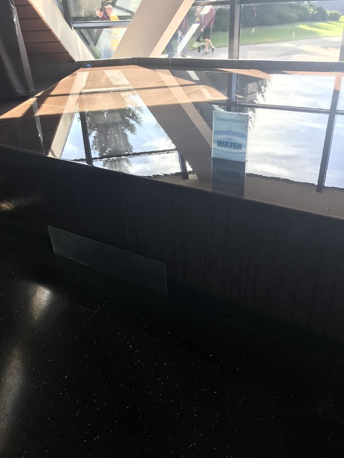 When This Sign Wasn't Here, People Used To Put Their Purses And Sit On The Water Without Thinking There Was Water